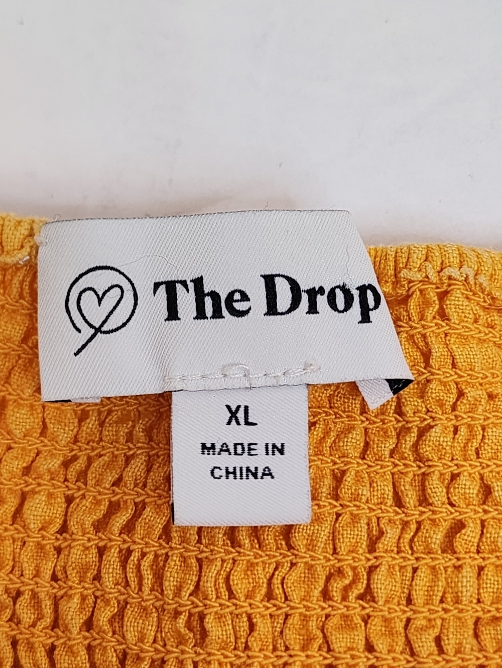 The Drop Mustard Yellow Midi Dress Puff Sleeve Ruched Bust Spring Dress Size XL - Picture 2 of 8